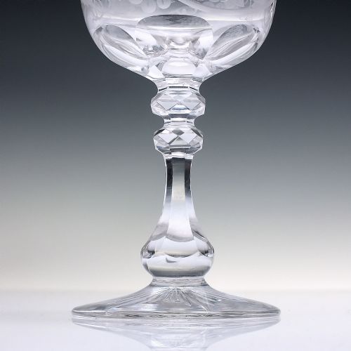 SET 19TH CENTURY ENGRAVED FRENCH BACCARAT WINE GLASSES C1890 - ADDITIONAL PHOTO 2