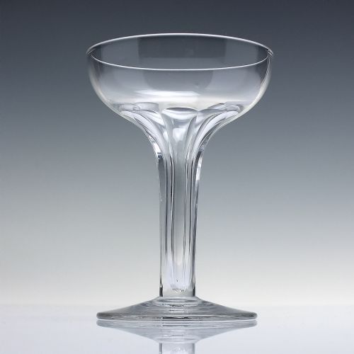 SIX EDWARDIAN HOLLOW STEM CHAMPAGNE GLASSES C1910 - ADDITIONAL PHOTO 1