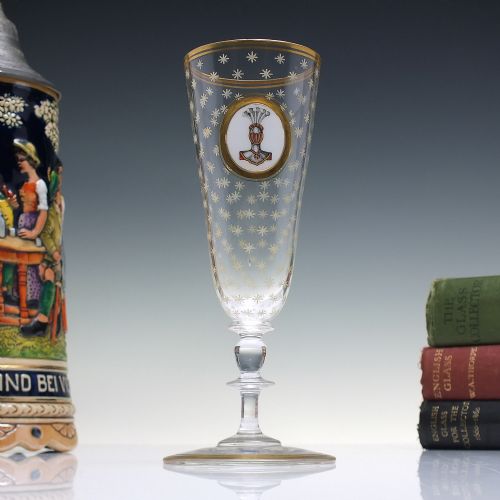 victorian gilded enamelled ale glass c1880 - CATEGORY: ANTIQUE GLASS - DATED VICTORIAN
