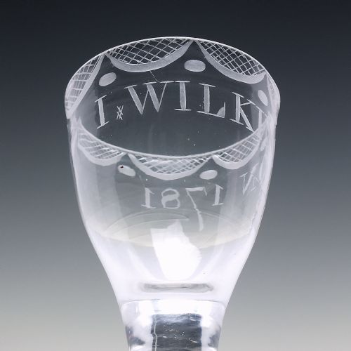 18TH CENTURY ENGRAVED DRAM GLASS C1780 - ADDITIONAL PHOTO 2