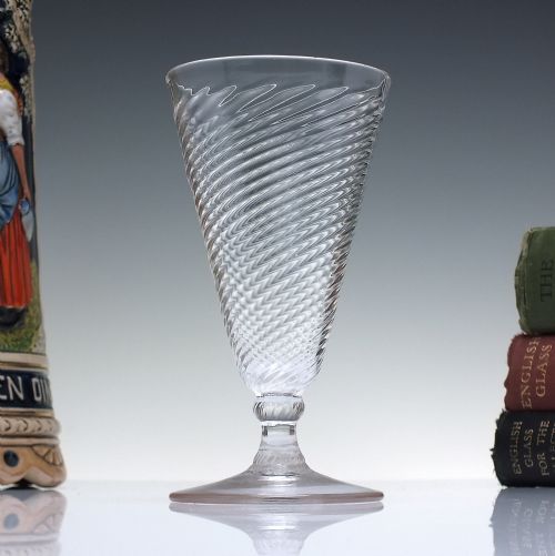 18th century wrythen ale glass c1780 - CATEGORY: ANTIQUE GLASS - DATED 1750