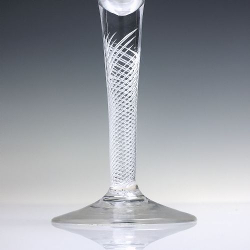 GEORGIAN ENGRAVED AIR TWIST WINE GLASS C1750 - ADDITIONAL PHOTO 2