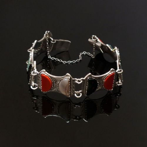 SCOTTISH WARD BROTHERS SILVER AGATE BRACELET GLASGOW 1953 - ADDITIONAL PHOTO 1
