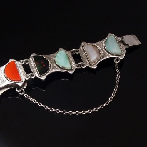 SCOTTISH WARD BROTHERS SILVER AGATE BRACELET GLASGOW 1953 - ADDITIONAL PHOTO 2