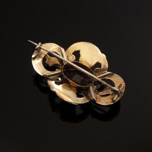 VICTORIAN YELLOW GOLD CAIRNGORM BROOCH C1880 - ADDITIONAL PHOTO 1