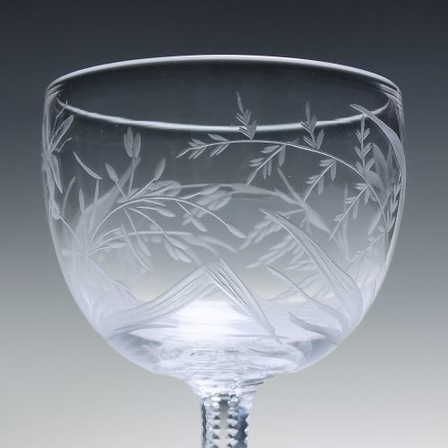 RARE SIX JOSEPH KELLER DRAGONFLY ENGRAVED PORT WINE GLASSES C1875 - ADDITIONAL PHOTO 4