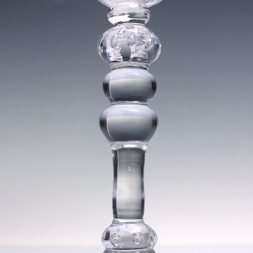 18TH CENTURY LIGHT BALUSTER WINE GLASS C1750 EX CRANCH COLLECTION - ADDITIONAL PHOTO 4