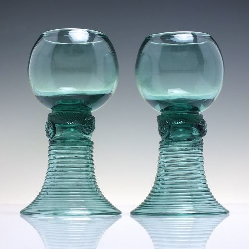 SIX DUTCH GREEN WINE GLASS ROEMERS C17901810 - ADDITIONAL PHOTO 2