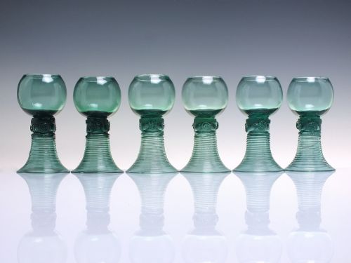 SIX DUTCH GREEN WINE GLASS ROEMERS C17901810 - ADDITIONAL PHOTO 3
