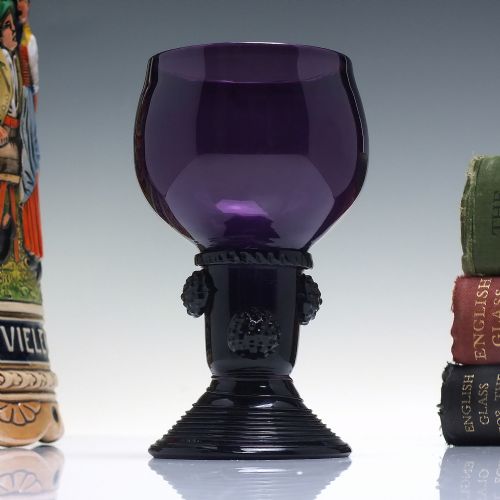 19th century amethyst wine glass c1830 - CATEGORY: ANTIQUE GLASS - DATED 1800