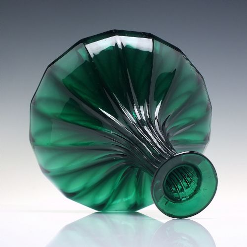 RARE GEORGIAN RIBBED BRISTOL GREEN GLASS MELL DECANTER C1830 - ADDITIONAL PHOTO 2