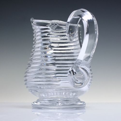 GEORGIAN PRISM CUT GLASS WATER JUG C1850 - ADDITIONAL PHOTO 1