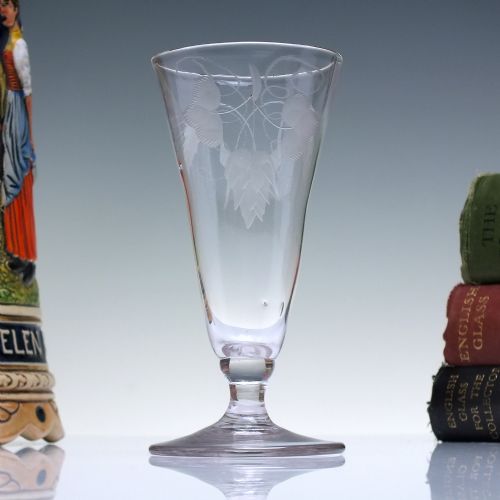 18th century engraved ale glass c1780 - CATEGORY: ANTIQUE GLASS - DATED 1750