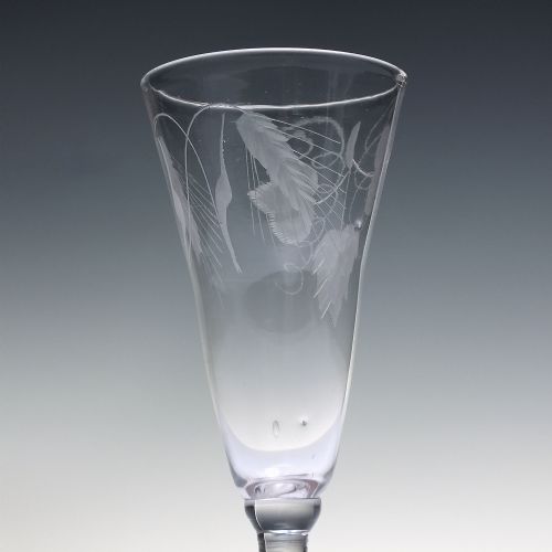 18TH CENTURY ENGRAVED ALE GLASS C1780 - ADDITIONAL PHOTO 3