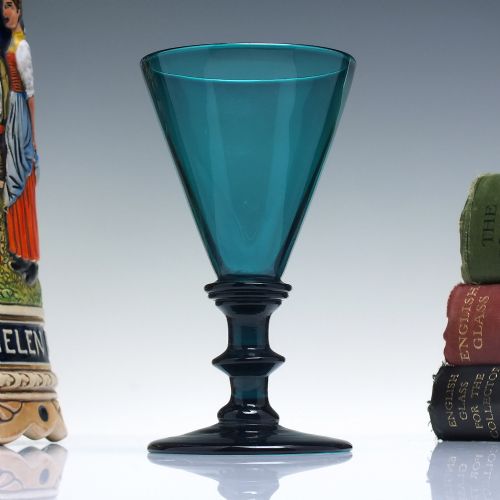 georgian turquoise green wine glasses c1820 - CATEGORY: ANTIQUE GLASS - DATED 1800