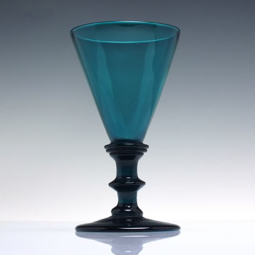 GEORGIAN TURQUOISE GREEN WINE GLASSES C1820 - ADDITIONAL PHOTO 1