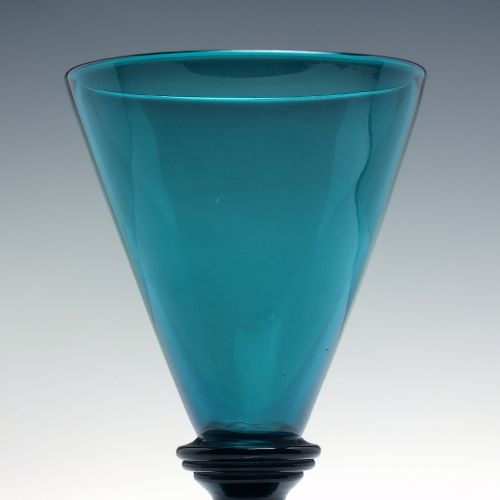 GEORGIAN TURQUOISE GREEN WINE GLASSES C1820 - ADDITIONAL PHOTO 3