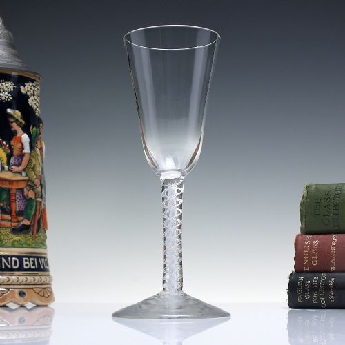 georgian double series air twist ale glass c1750 - CATEGORY: ANTIQUE GLASS - DATED 1750