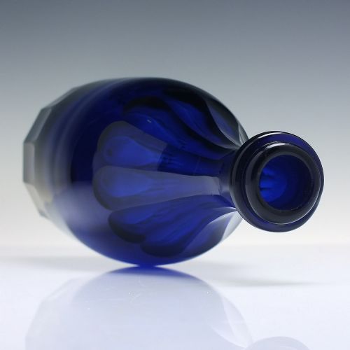 VICTORIAN BRISTOL BLUE GLASS SERVING BOTTLE C1830 - ADDITIONAL PHOTO 2