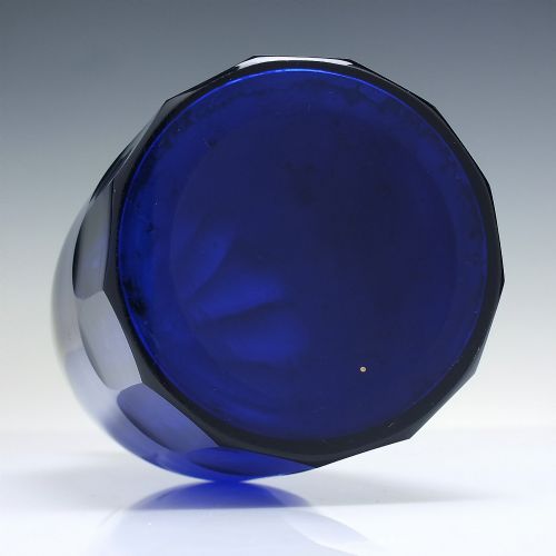 VICTORIAN BRISTOL BLUE GLASS SERVING BOTTLE C1830 - ADDITIONAL PHOTO 3