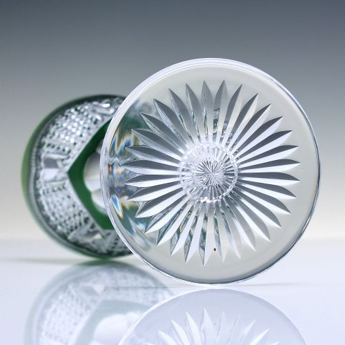 VAL ST LAMBERT BRILLIANT CUT CRYSTAL GREEN HOCK WINE GLASS C1940 - ADDITIONAL PHOTO 4