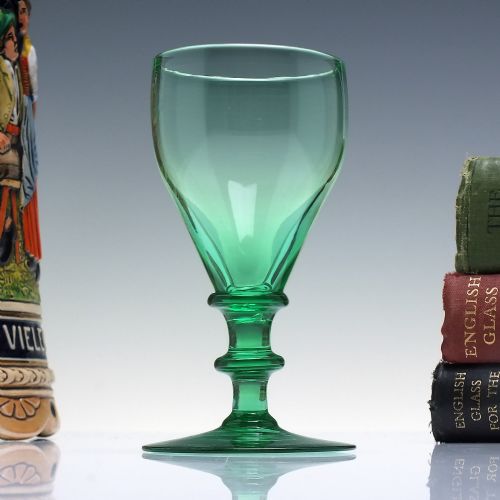 victorian green vaseline wine glass c1880 - CATEGORY: ANTIQUE GLASS - DATED 1880