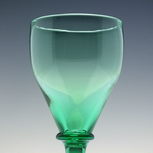 VICTORIAN GREEN VASELINE WINE GLASS C1880 - ADDITIONAL PHOTO 3