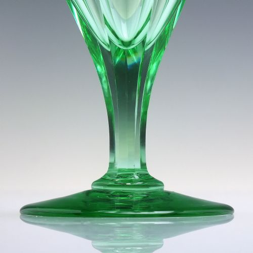 VICTORIAN GREEN VASELINE WINE GLASS C1860 - ADDITIONAL PHOTO 1