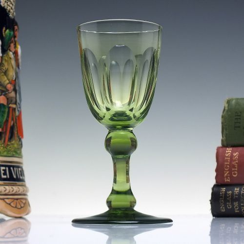 antique richardson apple green wine glass c1840 - CATEGORY: ANTIQUE GLASS - DATED 1850