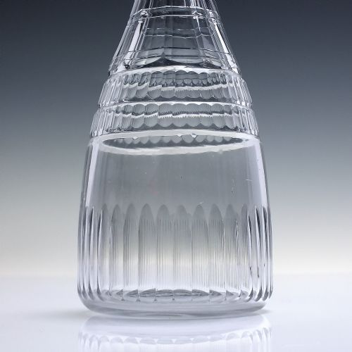 PAIR 18TH CENTURY FACET CUT GLASS TAPER SPIRIT DECANTERS C1790 - ADDITIONAL PHOTO 1