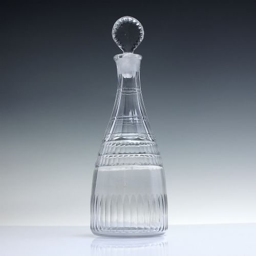 PAIR 18TH CENTURY FACET CUT GLASS TAPER SPIRIT DECANTERS C1790 - ADDITIONAL PHOTO 2