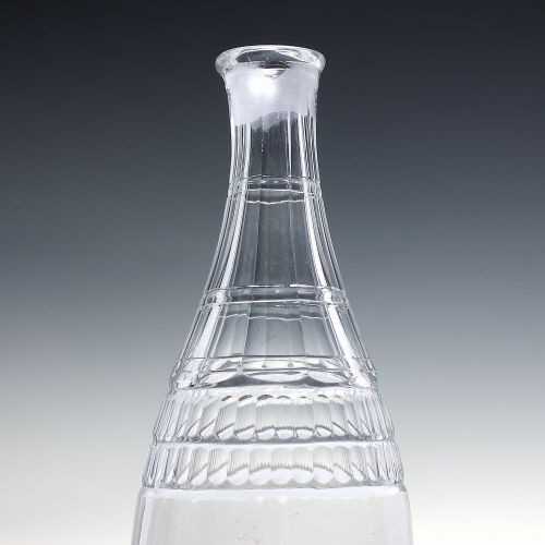 PAIR 18TH CENTURY FACET CUT GLASS TAPER SPIRIT DECANTERS C1790 - ADDITIONAL PHOTO 4
