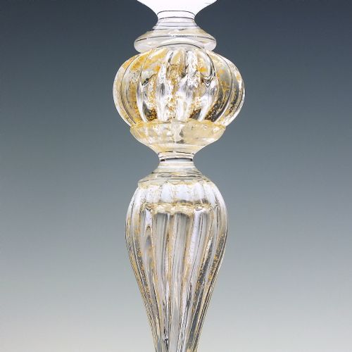 TALL MURANO SALVIATI LATTICINO WINE GLASS GOBLET C1900 - ADDITIONAL PHOTO 3