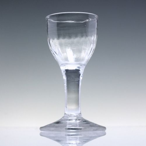 18TH CENTURY PLAIN STEM DRAM GLASS C1750 - ADDITIONAL PHOTO 1
