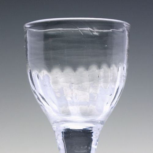 18TH CENTURY PLAIN STEM DRAM GLASS C1750 - ADDITIONAL PHOTO 2