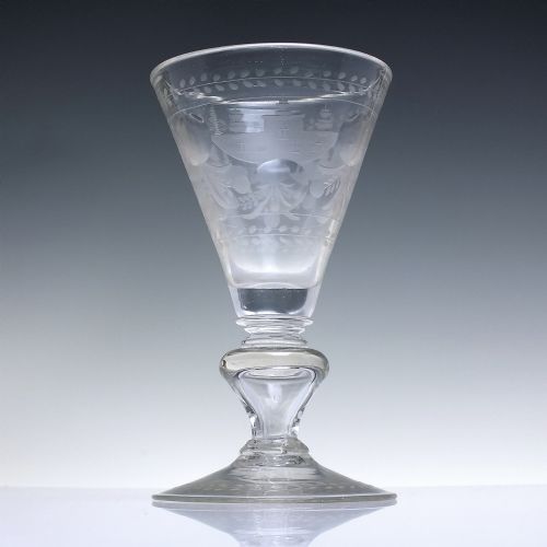 17TH CENTURY ENGRAVED POTSDAM TRICHTERPOKAL GLASS GOBLET C16901710 - ADDITIONAL PHOTO 1