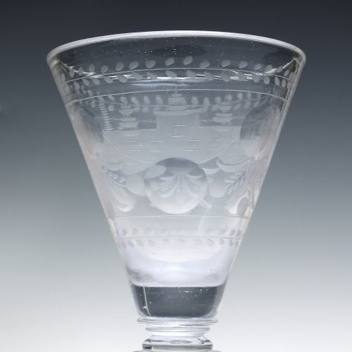 17TH CENTURY ENGRAVED POTSDAM TRICHTERPOKAL GLASS GOBLET C16901710 - ADDITIONAL PHOTO 3