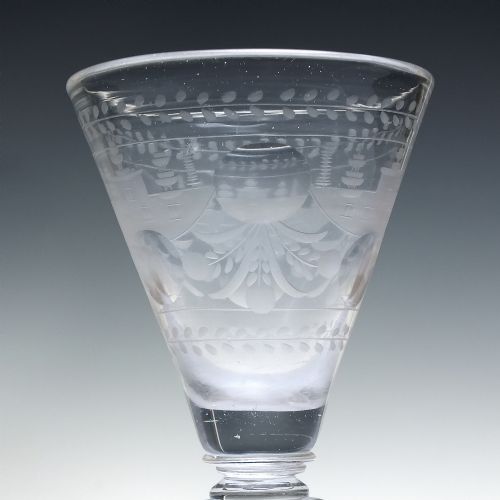 17TH CENTURY ENGRAVED POTSDAM TRICHTERPOKAL GLASS GOBLET C16901710 - ADDITIONAL PHOTO 4
