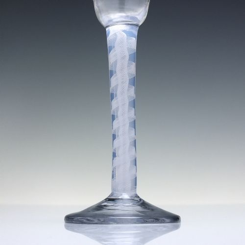 18TH CENTURY OPALESCENT OPAQUE TWIST CORDIAL GLASS C1760 - ADDITIONAL PHOTO 2