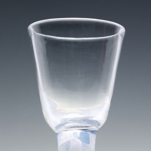 18TH CENTURY OPALESCENT OPAQUE TWIST CORDIAL GLASS C1760 - ADDITIONAL PHOTO 4