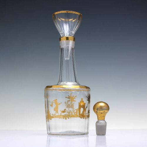 RARE 18TH CENTURY GILDED GLASS LIQUEUR FUNNEL C1780 - ADDITIONAL PHOTO 3