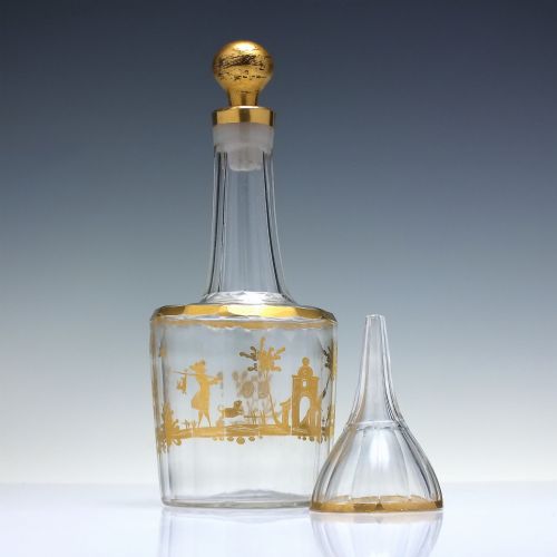 RARE 18TH CENTURY GILDED GLASS LIQUEUR FUNNEL C1780 - ADDITIONAL PHOTO 4