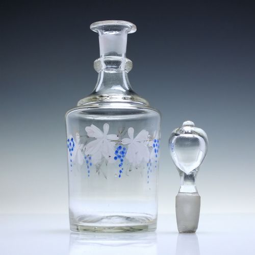 19TH CENTURY ENAMELLED GLASS LIQUEUR DECANTER SIX MATCHING GLASSES C1880 - ADDITIONAL PHOTO 2