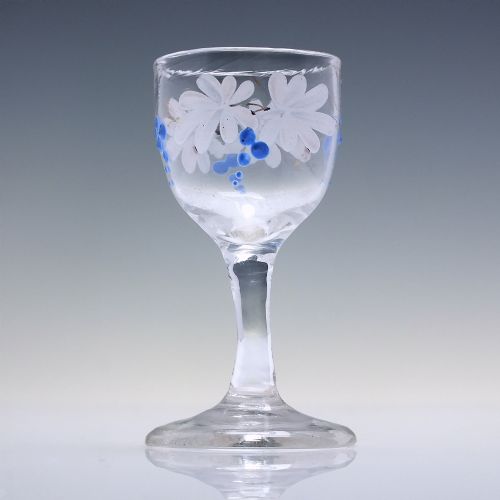 19TH CENTURY ENAMELLED GLASS LIQUEUR DECANTER SIX MATCHING GLASSES C1880 - ADDITIONAL PHOTO 5