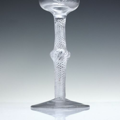 GEORGIAN JACOBITE SYMPATHY AIR TWIST WINE GLASS C1750 - ADDITIONAL PHOTO 3