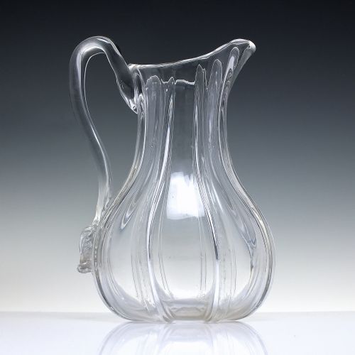 WILLIAM IV RIBBED GLASS WATER JUG C1830 - ADDITIONAL PHOTO 1