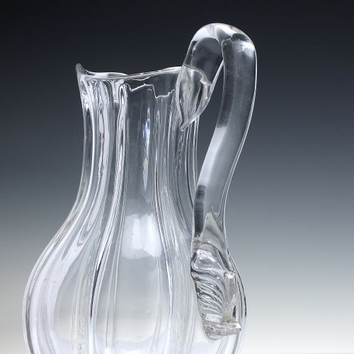 WILLIAM IV RIBBED GLASS WATER JUG C1830 - ADDITIONAL PHOTO 2