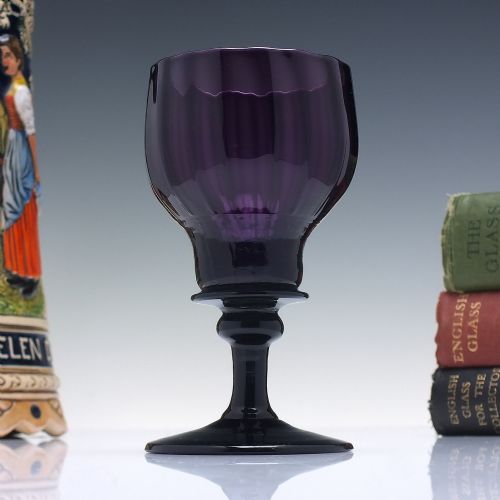 antique richardson amethyst wine glass c1840 - CATEGORY: ANTIQUE GLASS - DATED VICTORIAN