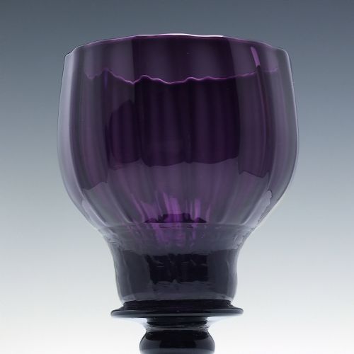 ANTIQUE RICHARDSON AMETHYST WINE GLASS C1840 - ADDITIONAL PHOTO 1