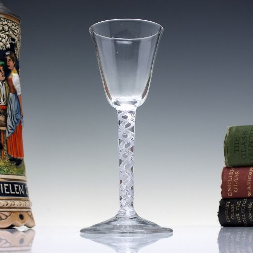 18th century mixed twist wine glass c1760 - CATEGORY: ANTIQUE GLASS - DATED GEORGIAN